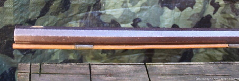 Antique Halfstock 40 caliber rifle with curley maple stock-img-11