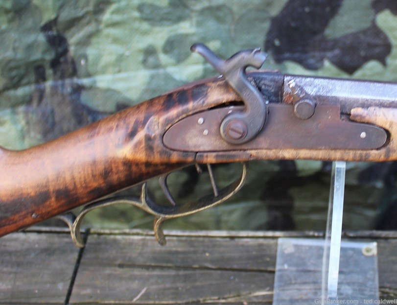 Antique Halfstock 40 caliber rifle with curley maple stock-img-3