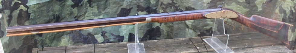 Antique Halfstock 40 caliber rifle with curley maple stock-img-6
