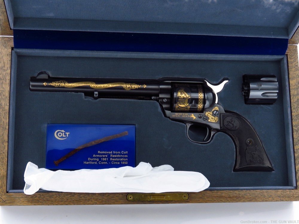 UNTURNED UNFIRED UNFLUTED  Colt SAA W/ Gold & Dual Cylinders 1 of 1000 NOS-img-2