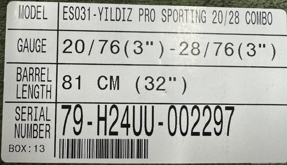 Yildiz Pro Sporting 20/28 2 Barrel set 32" -img-6