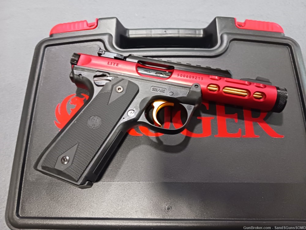 RUGER MARK IV 22/45 22LR 4.4" 10-RD RED SEMI AUTO PISTOL NEW-img-4