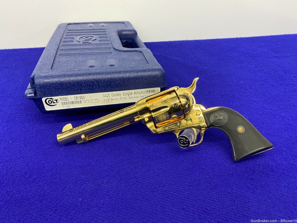 2002 Colt Cowboy .45LC Gold *"TEXAS RANGER TRIBUTE"* ENGRAVED SET 1 OF 2-img-6
