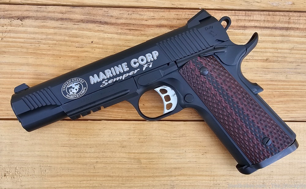Tisas Duty PC 1911 Marine Corps Edition .45 ACP 5" BBL W/ Two 8 Round Mags-img-1