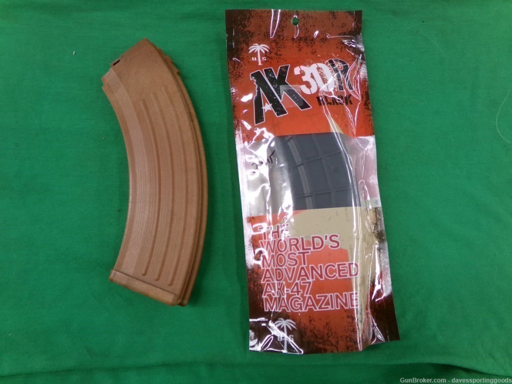 LOT OF 2 AK-47 7.62X39 30 ROUND MAGAZINES 1 MADE IN USA BY US POLYMER-img-0
