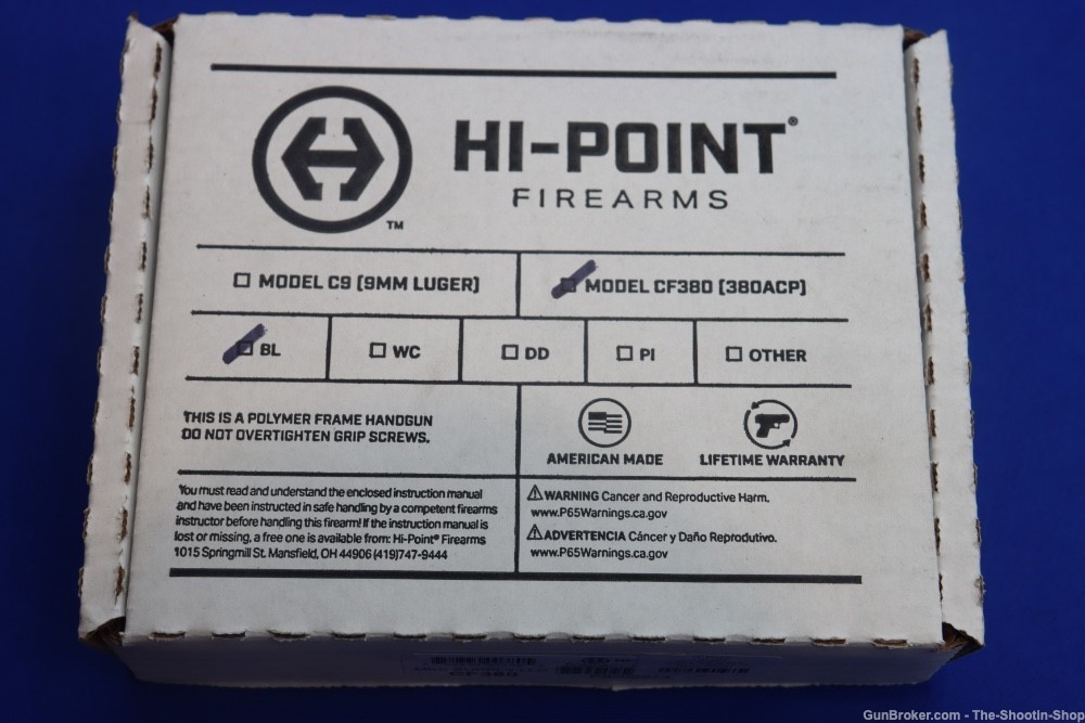 Hi-Point Model CF380 Pistol 380ACP Compact 8RD Mag Semi Auto 3.5" CF 380 SA-img-9