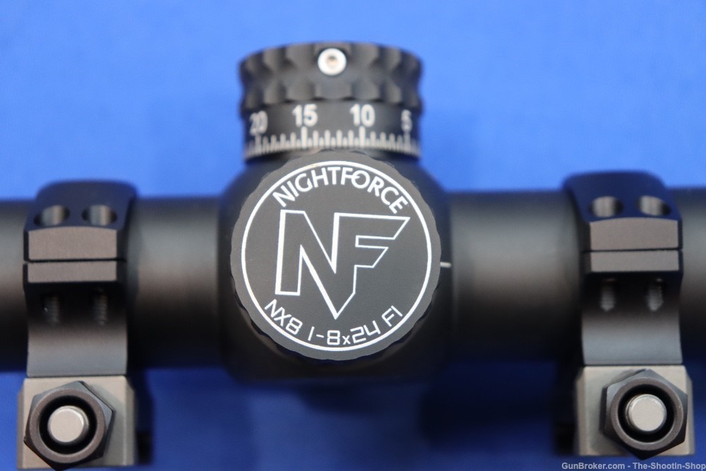 NIGHTFORCE NX8 1-8X24 F1 Riflescope .5 MOA Illuminated Zero Stop Rings LNIB-img-4