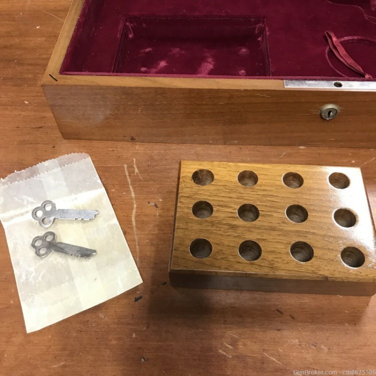 Samuel Colt Sesquicentennial Revolver Wood Velvet Factory Presentation Box -img-9