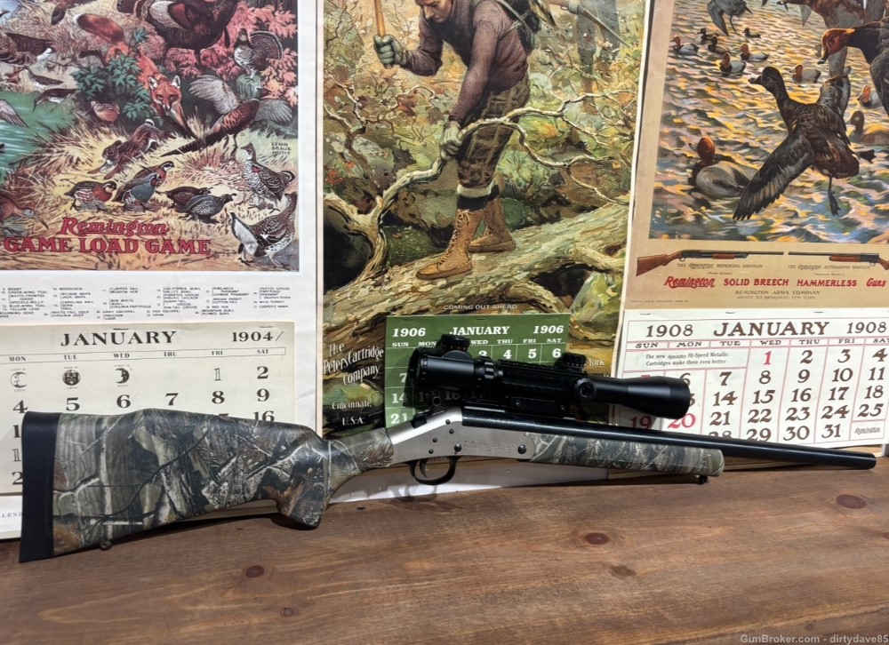 Harrington and Richardson sb2 44 mag with scope Handi rifle -img-0
