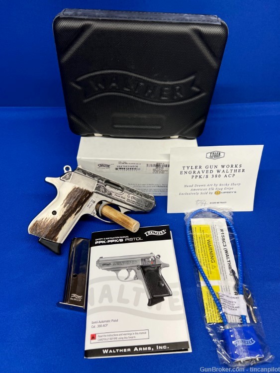 TGW Engraved Walther PPK/S Pistol 380 acp pistol no reserve penny auction-img-0