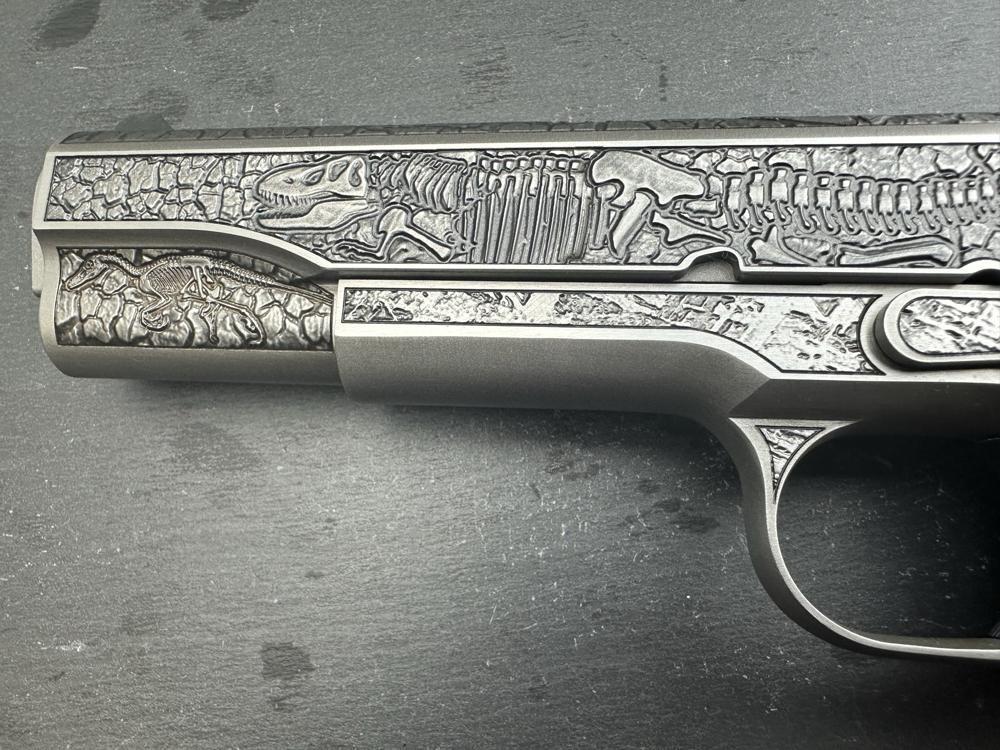 PROTOTYPE - Colt 1911 Custom Engraved Dinosaur-Meteorite by Altamont-img-1