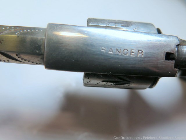 Antique Hopkins & Allen Ranger 22RF 7 Shot Spur Trigger Revolver Engraved-img-1