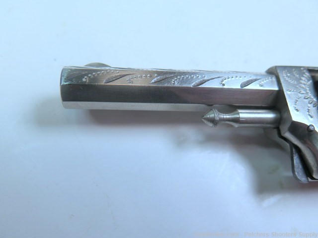 Antique Hopkins & Allen Ranger 22RF 7 Shot Spur Trigger Revolver Engraved-img-4