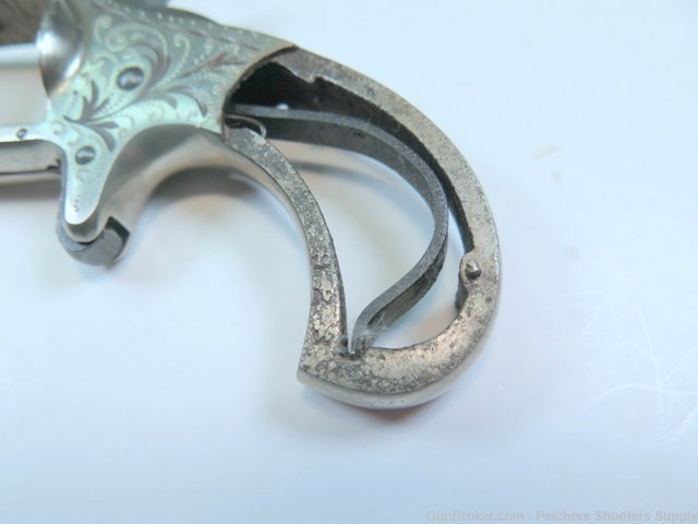Antique Hopkins & Allen Ranger 22RF 7 Shot Spur Trigger Revolver Engraved-img-23