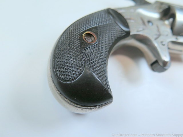 Antique Hopkins & Allen Ranger 22RF 7 Shot Spur Trigger Revolver Engraved-img-11
