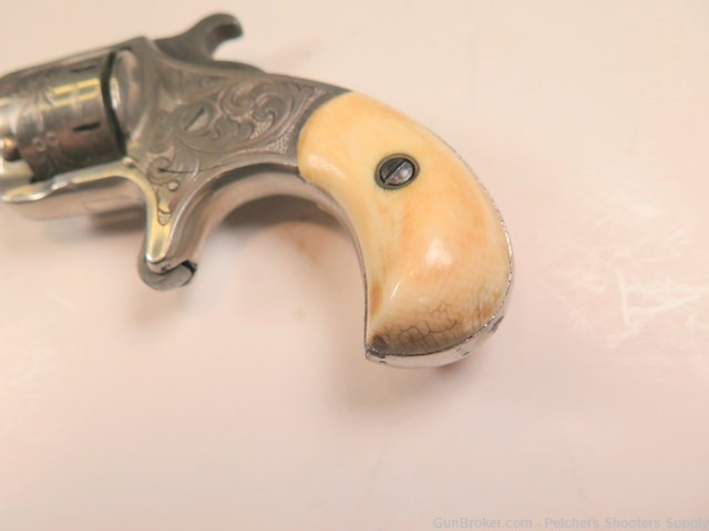 Antique Crescent Firearms Co Jack Tar 22RF Spur Trigger Rev Ivory Engraved-img-3