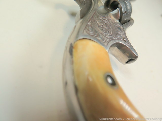 Antique Crescent Firearms Co Jack Tar 22RF Spur Trigger Rev Ivory Engraved-img-13