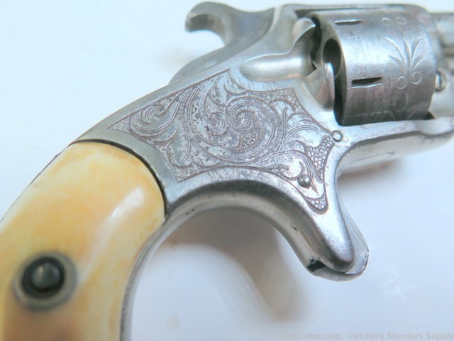 Antique Crescent Firearms Co Jack Tar 22RF Spur Trigger Rev Ivory Engraved-img-14