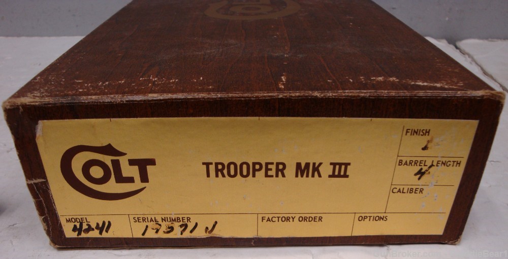 Colt Trooper MK III 357 Mag 4” Blue 1974  With Original Factory Box -img-1