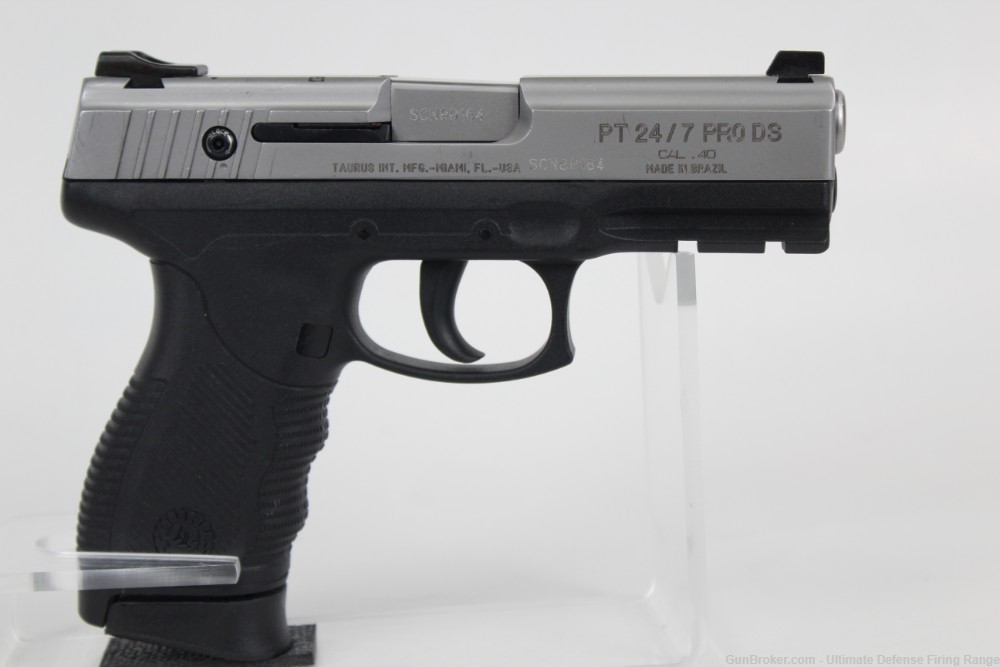 Taurus Model PT24/7 PRO DS 40 S&W 15+1 Cap 2-Tone Stainless Over Black-img-0
