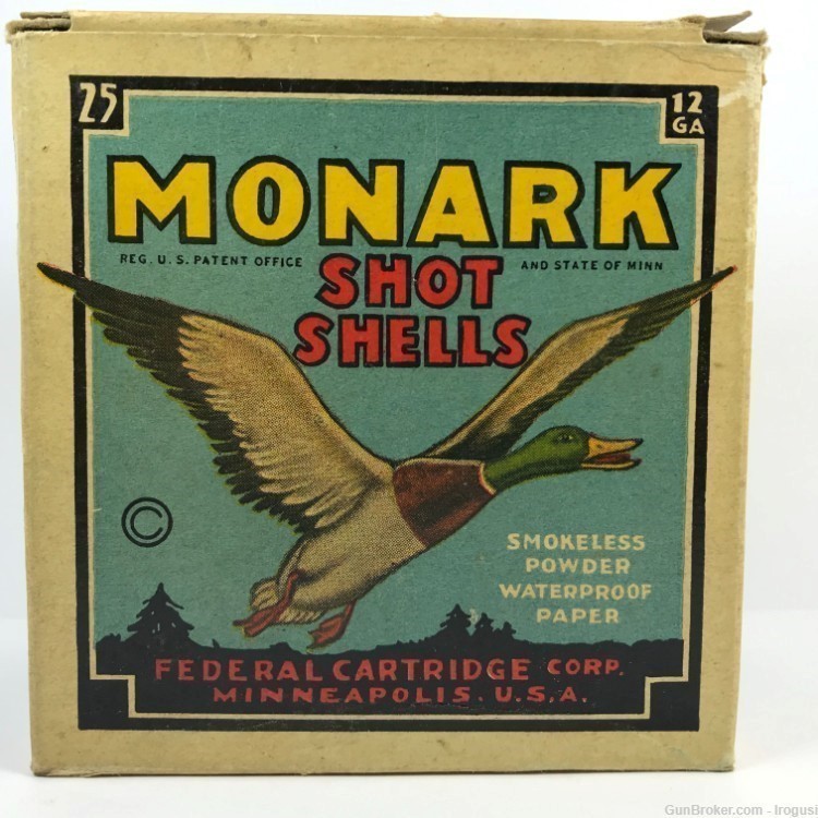 Federal Monark 12Ga Vintage Box 15 Paper Shotshells Vintage 976-MX-img-1