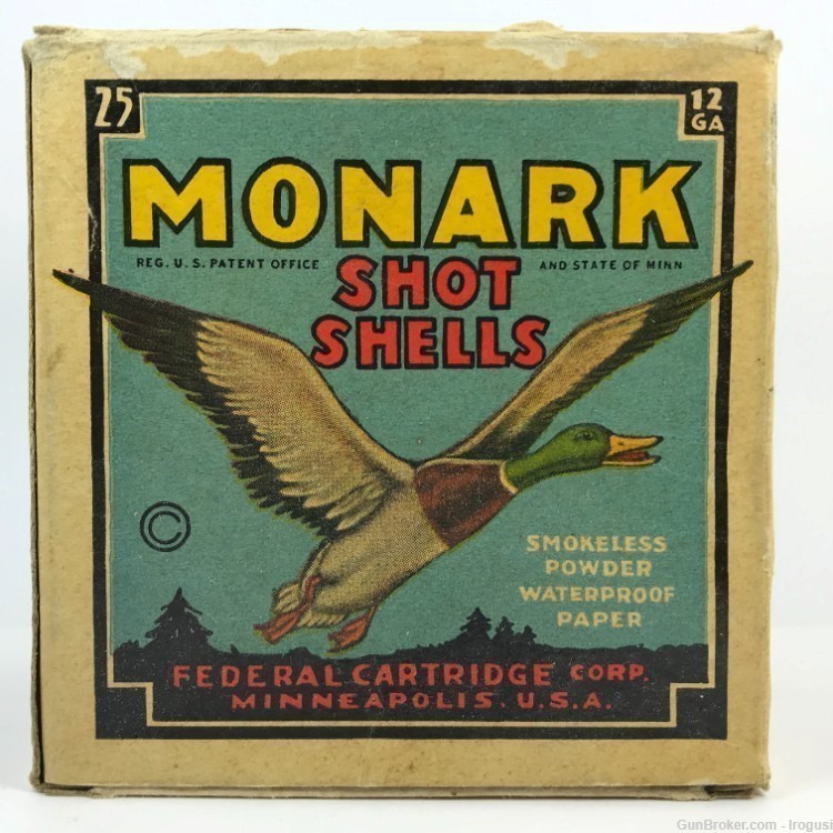 Federal Monark 12Ga Vintage Box 15 Paper Shotshells Vintage 976-MX-img-0
