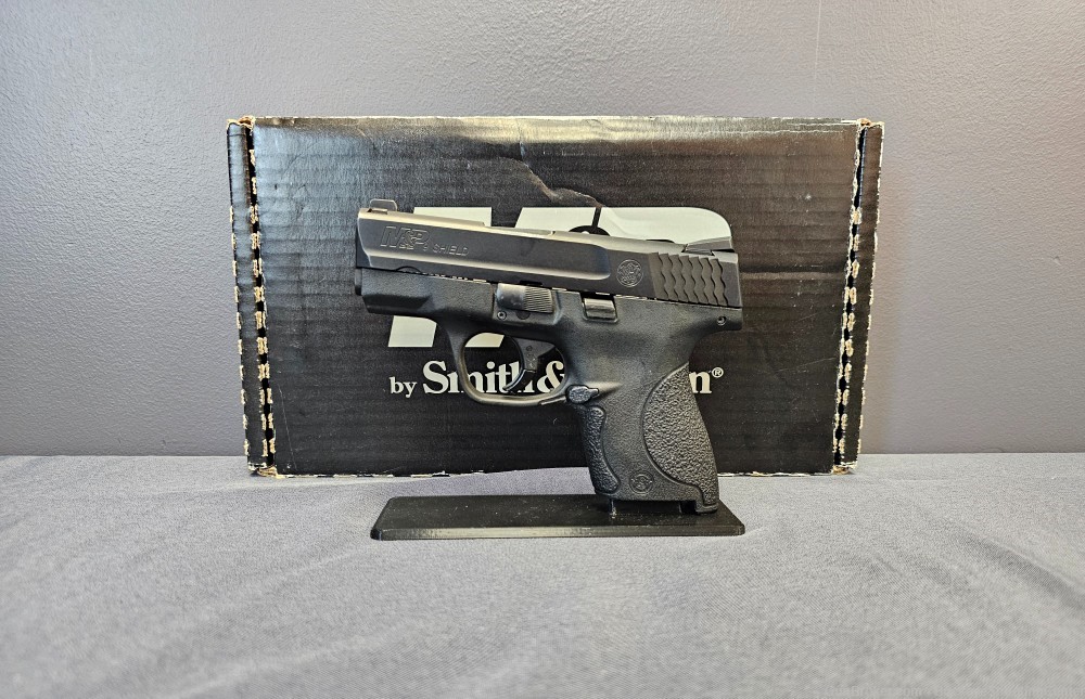 Smith & Wesson M&P9 Shield Gen1 No Safety W/Trijicon Sight W/Factory Box-img-0
