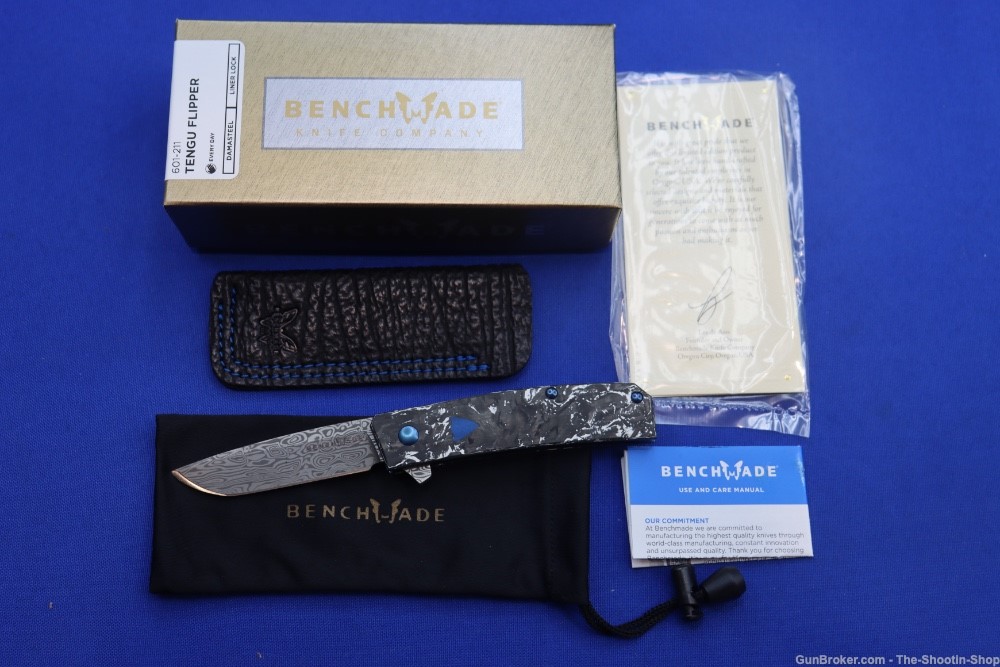 Benchmade GOLD CLASS Tengu Flipper Knife 601-211 NIB #87 DAMASCUS Steel NEW-img-9