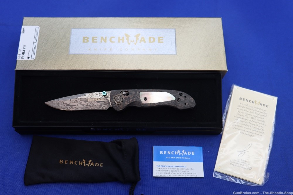 Benchmade GOLD CLASS FORAY Knife 698-181 NIB #1183 DAMASCUS Steel NEW-img-0