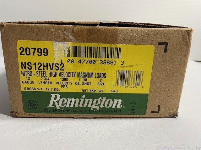 Remington 12ga Nitro-Steel High Velocity Magnum 2 3/4" 1 1/8oz #2 250rds-img-2