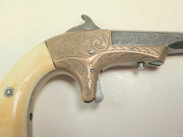 Antique Merwin & Bray New York 22RF Single Shot Derringer Ivory Engraved-img-11
