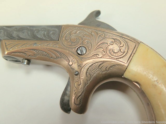 Antique Merwin & Bray New York 22RF Single Shot Derringer Ivory Engraved-img-2