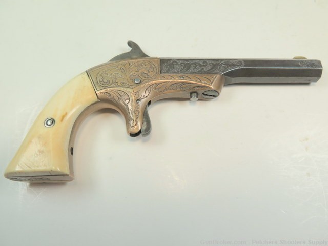 Antique Merwin & Bray New York 22RF Single Shot Derringer Ivory Engraved-img-10