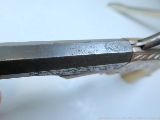 Antique Merwin & Bray New York 22RF Single Shot Derringer Ivory Engraved-img-18