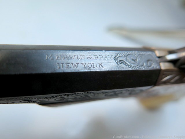 Antique Merwin & Bray New York 22RF Single Shot Derringer Ivory Engraved-img-1