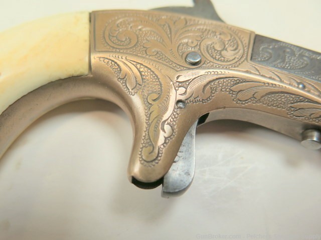 Antique Merwin & Bray New York 22RF Single Shot Derringer Ivory Engraved-img-13
