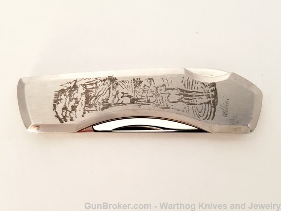 Cellini Italian Knife. Deer Scene on Stainless Steel.  CM7A. *CLOSE OUT*-img-7
