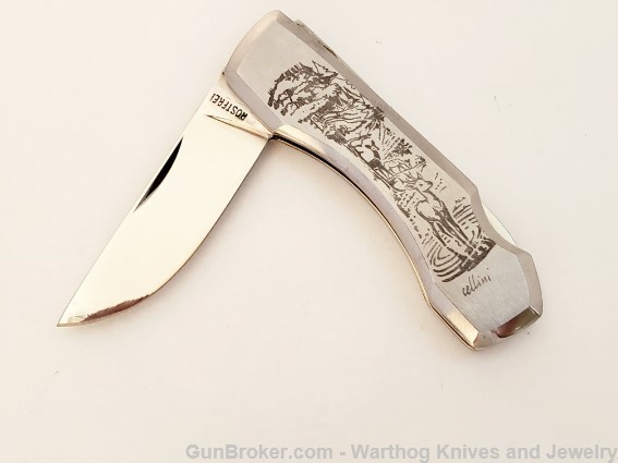 Cellini Italian Knife. Deer Scene on Stainless Steel.  CM7A. *CLOSE OUT*-img-5