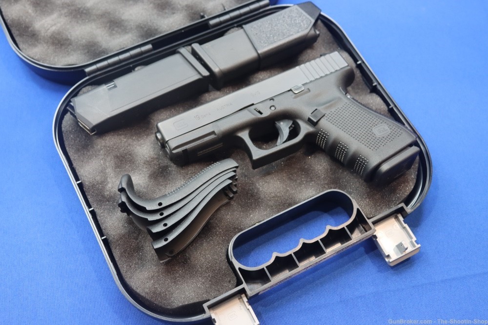 Glock Model G19 GEN 4 Pistol 9MM Luger 4" AUSTRIA MFG 15RD Mags 19 GEN4 BLK-img-0