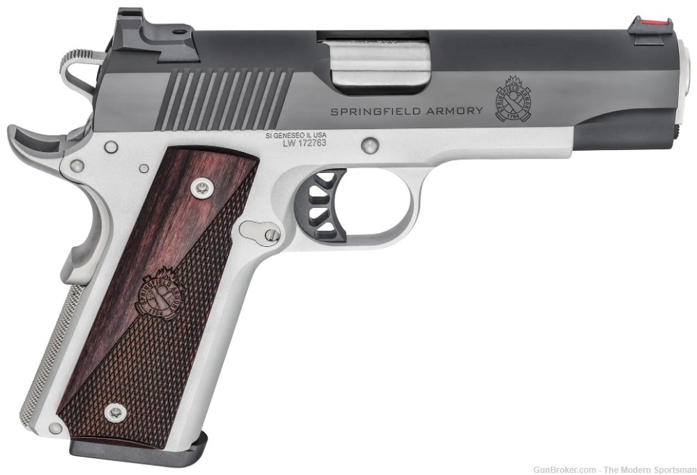 Springfield Armory 1911 Ronin 9mm Luger 4.25" Wood Grips 9rd Two Tone SS-img-1