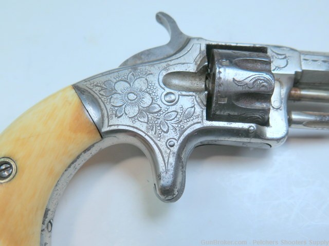 Antique Wesson & Harrington Number 2 22rf Spur Tigger Rev Ivory Engraved-img-11