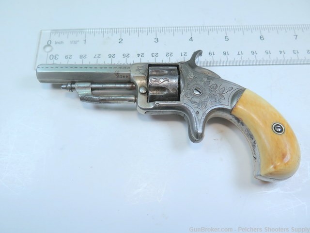 Antique Wesson & Harrington Number 2 22rf Spur Tigger Rev Ivory Engraved-img-0