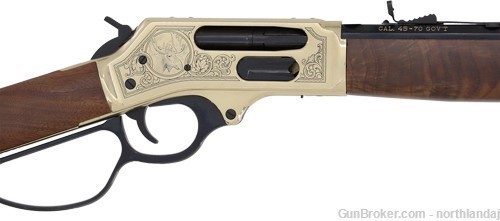 PENNY AUCTION Henry Brass 45-70 Wildlife Edition NO RESERVE $1821 MSRP!-img-3