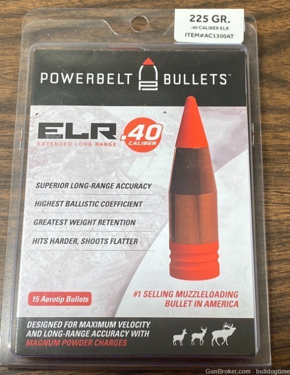 Powerbelt ELR .40 Caliber 225 Grain Package Of 15 Item# AC1300AT           -img-0