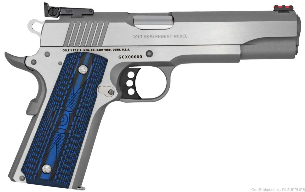 COLT 1911 GOLD CUP TROPHY LITE STAINLESS SERIES 70" ADJ. 5" BBL .38SUPER-img-0