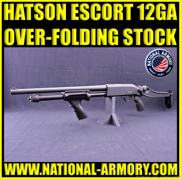 HATSON ESCORT SLUGGER 12 GA 18" FOLDING STOCK FOREGRIP PUMP SHELL HOLDER-img-0