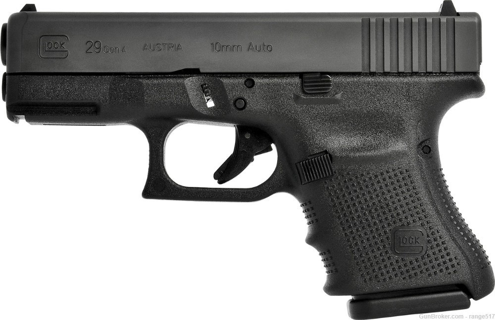 Glock 29 Gen 4 10mm 3.78in BBL 10+1 G294AUT G29 G4 10 mm Black 3 Mags Rail-img-0