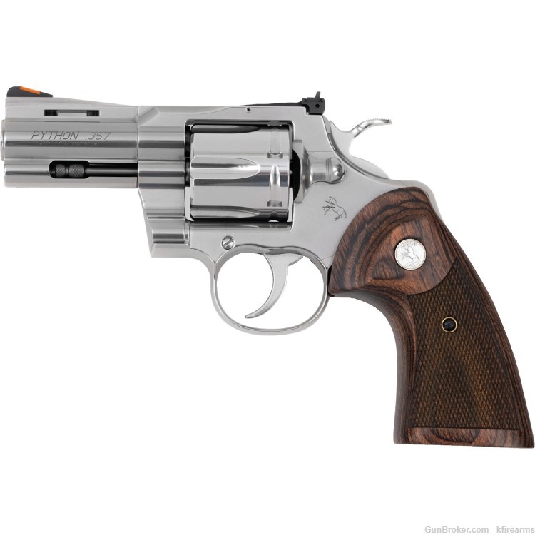 Colt Python .357 Magnum Revolver 3" Barrel 6 Rounds Walnut Target Grips -img-0