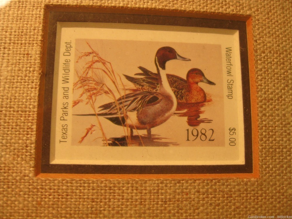 Texas Duck Stamp LTD ED Print Litho #8027 / 9500 1982 + stamp  Ken Carlson -img-1