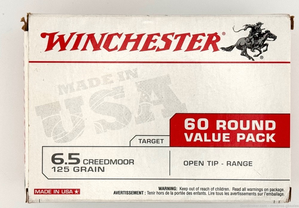 WINCHESTER AMMUNITION USA READY 125 GR OPEN TIP 6.5 CRD AMMO - 60 ROUNDS-img-0